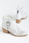 Women's Western Cowboy Lace Fabric Short Ankle Buckle Summer Boots - 2