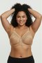 Skin Color Plus Size Premium Quality Women's Lace Gathering Bra C Cup - Comfortable Minimizer Wire Free Spongeless Underwear