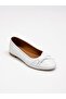 Genuine Leather Bow Detailed Comfortable Women's Daily Ballerinas - 3
