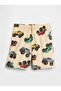 Gap Baby Boy Car Printed Elastic Comfortable Cut Shorts 0-5 Years Cream