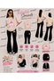 Summer Black Spanish Flared Pants and T-Shirt, I'M Just a Gırl Pink Big Ribbon Print Design Kids Girls Set - 2