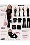 Summer Black Spanish Flared Pants and T-Shirt, I'M Literally Little Ribbon Print Design Kids Girls Set - 2