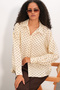 Women's Oversize Polka Dot Shirt 20392 - Cream - 4