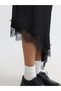 Quality Pieces from Çelebi Store: Lace Detailed Satin Skirt with Waist Cord - 4