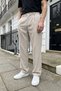 Salto Double Fabric Pleated Men's Beige Baggy Pants Wide Leg Trousers