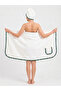 Women's Cotton Bath and Sauna Set – Ruffle Detailed Towel and Hair Cap - 5