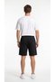 Men's Black Comfort Shorts with Ribbed Front Pockets and Zippered Back Pocket Detail - 5