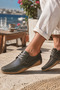 Khaki Green Ultra Soft Genuine Leather Men's Daily Casual Shoes - 3