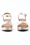 Genuine Leather Gold Wedge Heel Women's Sandals - Z262292 - 3