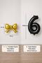 Gold Bow & Black 6 Number Foil Balloon Set - 2