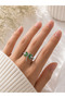 خاتم نسائي قابل للتعديل من طراز Green Stone Dragonfly - تصميم أنيق ولامع - 2