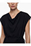 Lcw Modest Black Boat Neck Belted Blouse - 4