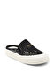 Woman's black knitted detailed slippers - 6