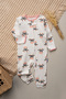 100% Cotton Baby Girl 3-Piece Jumpsuit Set Without Booties, Cow Pattern - 2