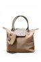 Women's Cream Parachute Fabric Wallet with Charm and Zipper, Crossbody Strap, Medium Size Hand and Shoulder Bag - 4