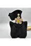 Large Size Cream Straw Daisy Design Bohemian Women's Earrings - 2