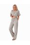 Muslin 100% Natural Cotton Elastic Waist Wide Leg Trousers Cream - 2