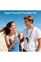 Portable Fan, Mini Fan, Handheld Turbo Fan, Portable Rechargeable Fan, 5-Speed, LED Display, Foldable Design (White) - 5