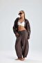 Gi̇allo Linen Carrot Pants Shirt Brown Set - 3