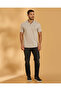 Men Beige Striped Polo T-Shirt - 5