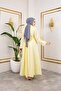 Women's Standard Collar Buttoned Fixed Belted Loose Sleeve Hijab Dress - 7