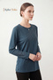 Women's Emerald Reflection Pattern Collar and Sleeves Embroidered, Stoned Mother Combed Cotton Blouse - 2