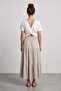 Elastic Waist Pleated Maxi Skirt - 3
