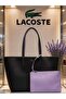 Women's Double sided Two tone Large Capacity Handbag, Fashionable Multi functional Black and Purple