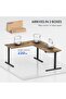Electric Height Adjustable L-Shaped Standing Desk 63 x 47 Inch Reversible Corner with Memory Presets and Anti-Collision System Ergonomic Sit Stand Workstation for Home Office - Rustic Brown - 6