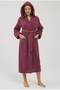 Hooded Stripe Jacquard Bamboo Cotton Soft Super Absorbent Luxury Women's Bathrobe - 2