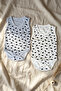 2-Piece 100% Cotton Sleeveless Baby Bodysuit Set - Gray and Ecru Unisex Baby Bodysuit Set with Mask Pattern