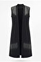 Lycra Viscose Combed Leather and Stone Decorated Long Vest - 2