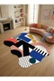 Sdt Pop-Art Modern Abstract Geometric Patterned Multi-Color Asymmetrical Woven Base Decorative Carpet Sdt1504 - 2
