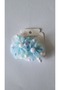 Set of 2 Pastel Yellow Tulle Flower Children's Hair Clips - Girls' Clip-On Hair Clips with Pearls and Colorful Pom-Poms