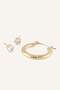 Women's Gold Color 2-Piece Hoop Steel Earrings H2242Axns - 2