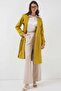 Women's Mustard Double-Breasted Collar Belted Lined Trench Coat Hzl25W-Bd159181 - 4