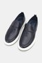 Men's Dark Blue Genuine Natural Leather Leather a EVA Sole F Loafers Pair Shoes - 3