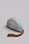 Mussel Straw Clutch Bag – Handmade Weave Design, Genuine Leather Wrist Strap Women's Bag - 3