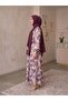 Modal Cotton Summer Patterned Viscose Dress - Anti-Sweat Flowy Hijab Dress - 3