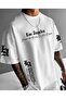 Men's Oversize T-Shirt – Los Angeles Text Printed Streetwear Design