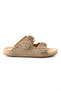Genuine Leather Olive Suede Women's Slippers - Rgn8197