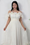 Heart Neck Bust and Hem Ruffled Evening Dress BAL139 - 2