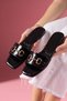 Nolise Black Wrinkled Patent Leather Buckle Stylish Women's Daily Slippers - 3