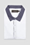 Bivo Mercerized Cotton Modern Fit White Polo Collar Men's Plain Polo Shirt - 4