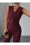 Women's Strappy Button-Front Blouse and Pants Linen Two-Piece Set - 2