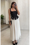 Women's Polka Dot Pattern Thick Strap Tie-Up Corset Blouse - 3