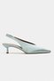 Wilson Turquoise Satin Open Back Women's Heeled Shoes - 5