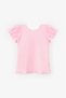 Pink Short Sleeve T-Shirt for Girls with Crossed Piping on the Back