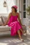 Fuchsia Skirt with Ruffles and Adjustable Straps Casual Viscose Standard Woven Dress 130 64 - 5