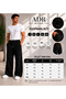 2-Piece Wide Leg Sweatpants Black Gray Daily Use Loose Fit - 4